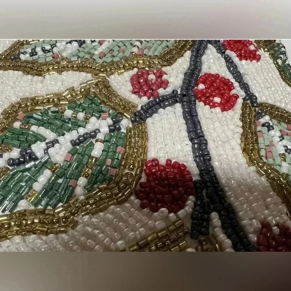 Cherished Traditions Holly & Berry Beaded Accent Pillow Christmas Decor - Picture 5 of 15